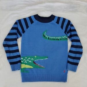Joules Blue and Green Crocodile Sweater Size 8